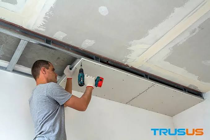 Fibre plaster board ceiling panels — reinforced and fire resistant
